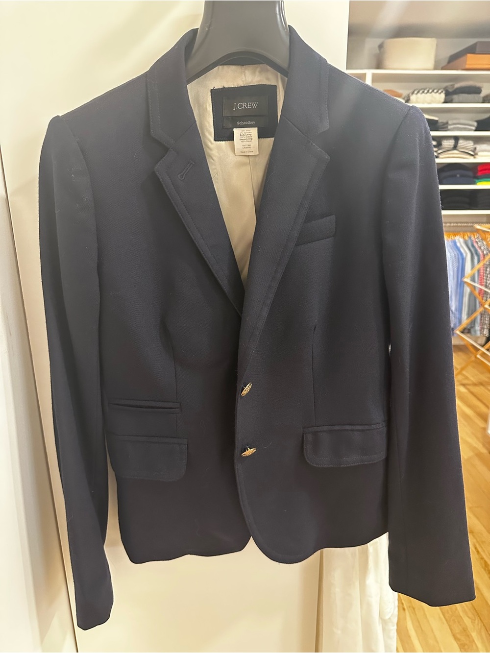 J. Crew Navy Wool Two-Button Blazer